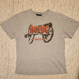 AC/DC For Those About To Rock We Salute You Spellout Band T Shirt Vintage Y2K